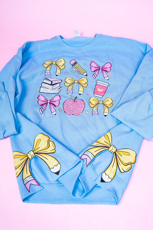 Side Bows Coquette Teacher Unisex NuBlend Crew Sweatshirt