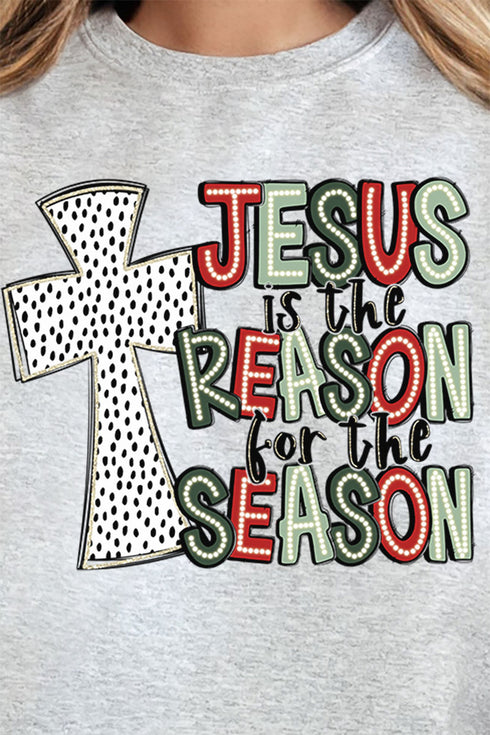 Cross Jesus Is The Reason For The Season Unisex NuBlend Crew Sweatshirt