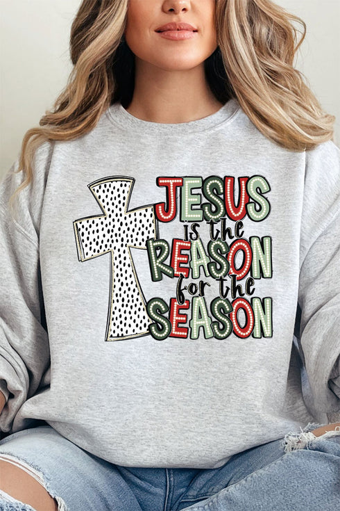 Cross Jesus Is The Reason For The Season Unisex NuBlend Crew Sweatshirt