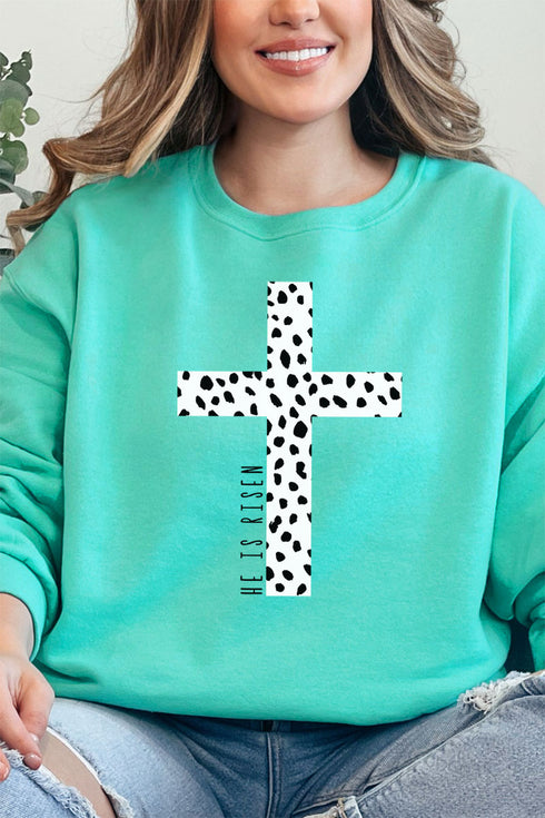 Dalmatian Cross He Is Risen Unisex NuBlend Crew Sweatshirt