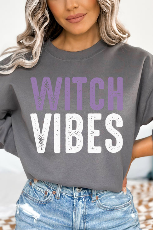Distressed Witch Vibes Unisex NuBlend Crew Sweatshirt
