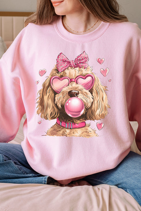 Doodle Dog Hearts Unisex NuBlend Crew Sweatshirt