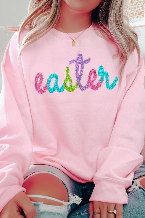 Easter Faux Tinsel Transfer Unisex NuBlend Crew Sweatshirt