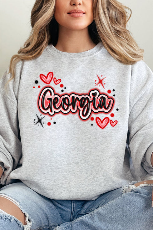 Faux Airbrush Georgia Unisex NuBlend Crew Sweatshirt