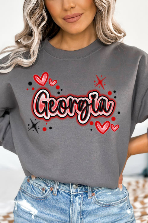 Faux Airbrush Georgia Unisex NuBlend Crew Sweatshirt