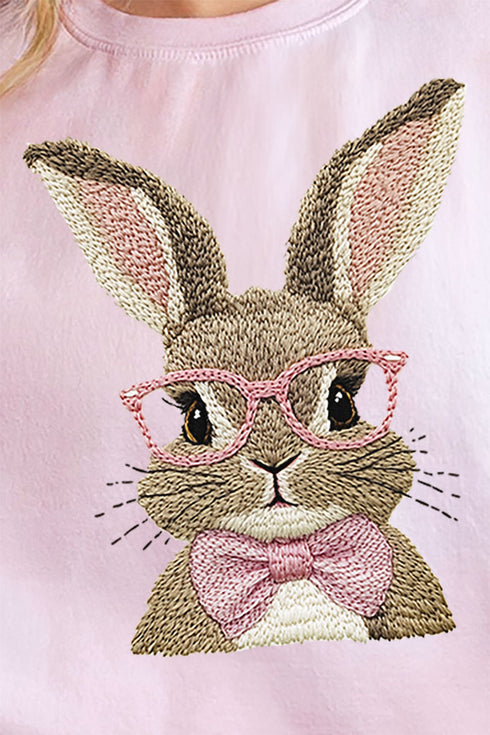Faux Embroidery Easter Bunny Unisex NuBlend Crew Sweatshirt