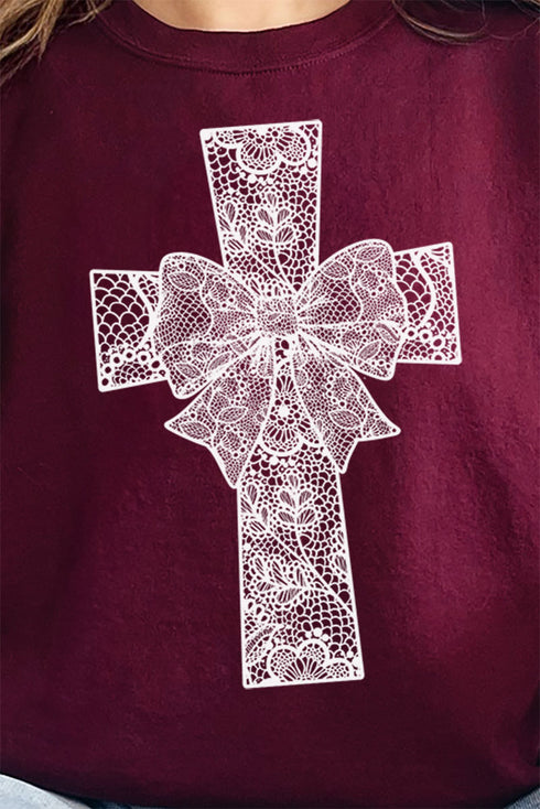 Faux Lace Cross Unisex NuBlend Crew Sweatshirt