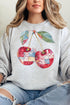 Faux Patchwork Cherries Unisex NuBlend Crew Sweatshirt