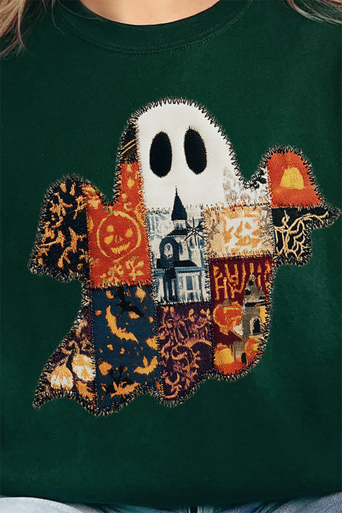 Faux Patchwork Ghost Unisex NuBlend Crew Sweatshirt