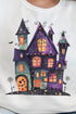 Faux Patchwork Haunted House Unisex NuBlend Crew Sweatshirt