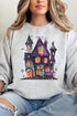 Faux Patchwork Haunted House Unisex NuBlend Crew Sweatshirt