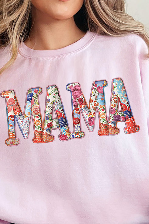 Faux Patchwork Mama Unisex NuBlend Crew Sweatshirt