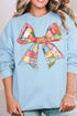 Faux Patchwork Quilt Stripe Bow Unisex NuBlend Crew Sweatshirt