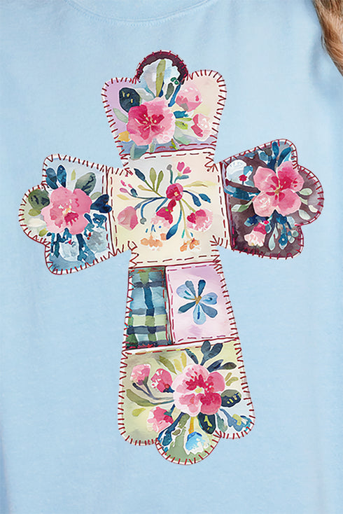 Faux Quilted Cross Unisex NuBlend Crew Sweatshirt