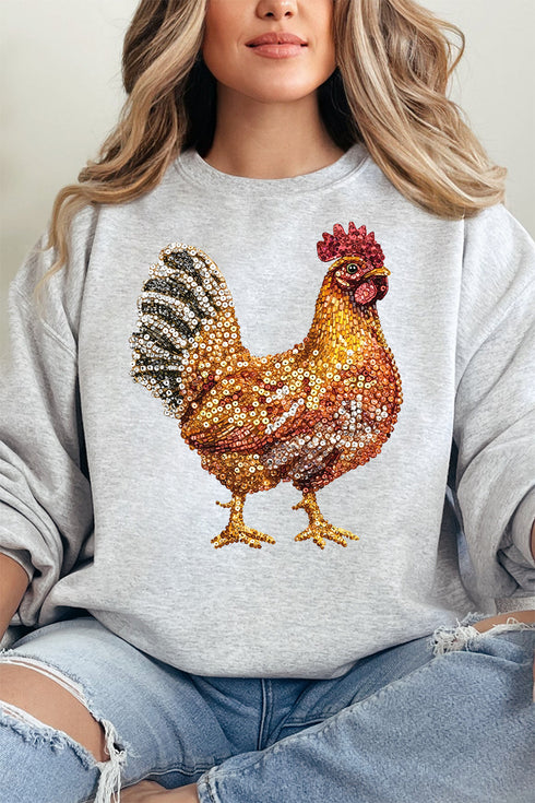Faux Rhinestone Chicken Unisex NuBlend Crew Sweatshirt