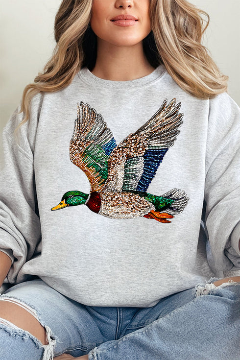 Faux Rhinestone Mallard Unisex NuBlend Crew Sweatshirt