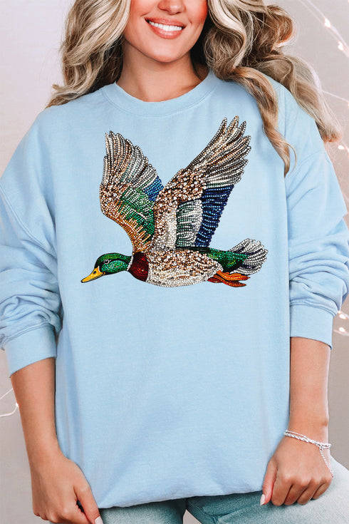 Faux Rhinestone Mallard Unisex NuBlend Crew Sweatshirt