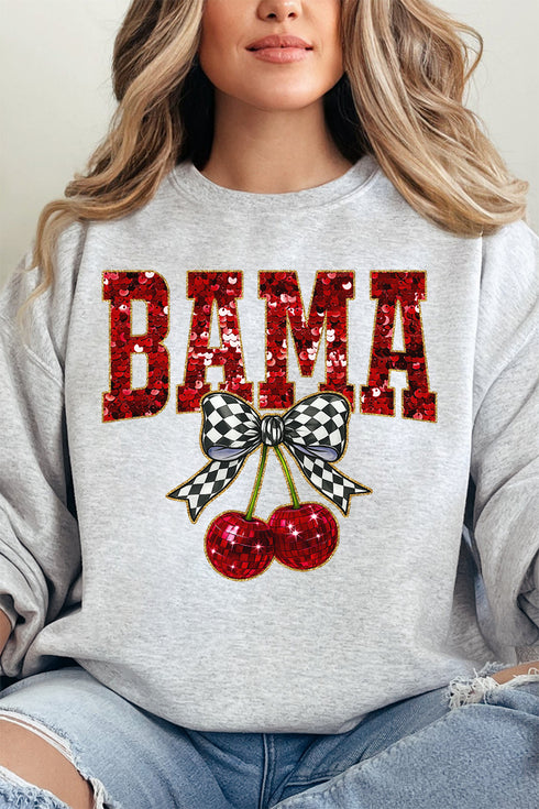 Faux Sequin Cherry Bama Unisex NuBlend Crew Sweatshirt