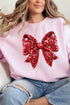 Faux Sequin Red Coquette Bow Unisex NuBlend Crew Sweatshirt