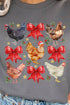 Festive Chickens And Coquette Bows Unisex NuBlend Crew Sweatshirt