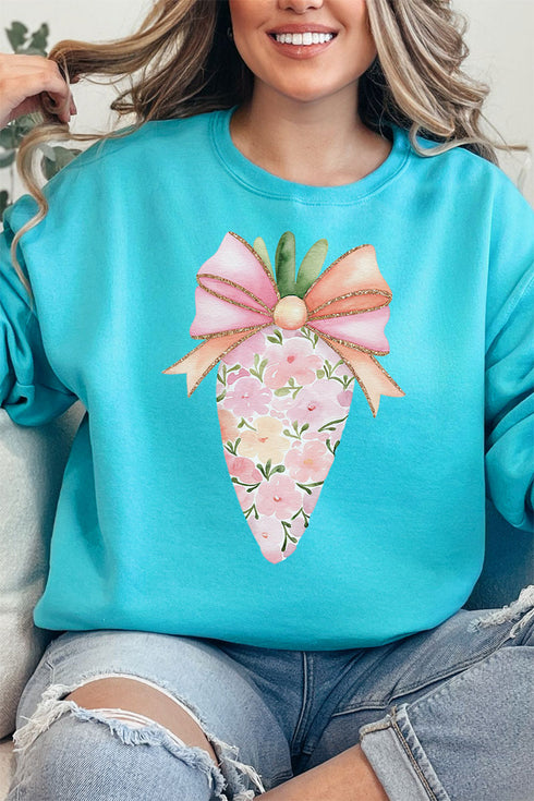 Floral Spring Carrot Unisex NuBlend Crew Sweatshirt