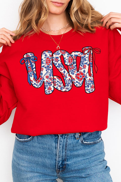 Floral USA Unisex NuBlend Crew Sweatshirt