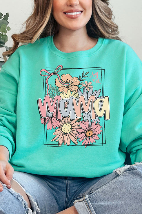 Framed Floral Mama Unisex NuBlend Crew Sweatshirt