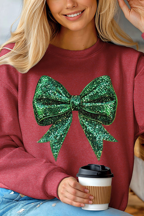 Glitz Green Coquette Bow Unisex NuBlend Crew Sweatshirt