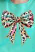 Glitzy Leopard Bow Unisex NuBlend Crew Sweatshirt