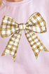 Gold Gingham Bow NuBlend Crew Sweatshirt