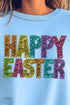 Happy Easter Faux Sequin Transfer Unisex NuBlend Crew Sweatshirt