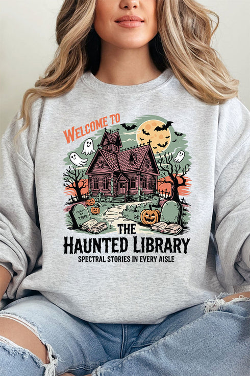 Haunted Library Unisex NuBlend Crew Sweatshirt