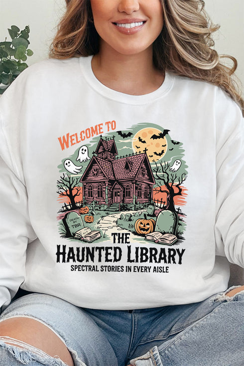 Haunted Library Unisex NuBlend Crew Sweatshirt