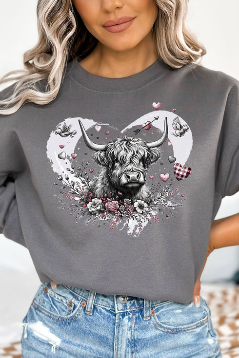 Hearts For Highland Cow Unisex NuBlend Crew Sweatshirt