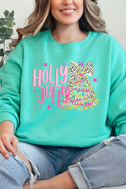 Holly Jolly Christmas Tree Unisex NuBlend Crew Sweatshirt