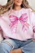 Hot Pink Gingham Bow Unisex NuBlend Crew Sweatshirt