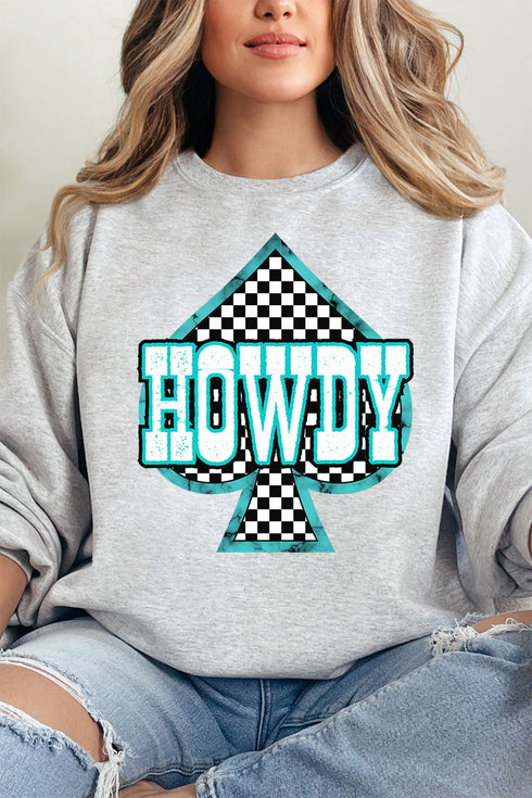 Howdy Checkered Spade Unisex NuBlend Crew Sweatshirt