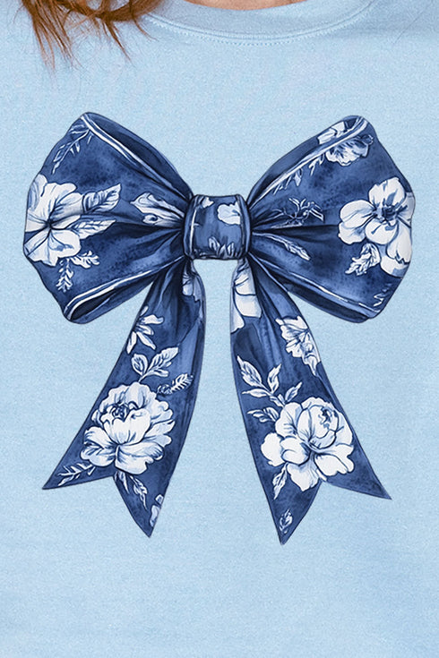 Imperial Blue Chinoiserie Bow Unisex NuBlend Crew Sweatshirt