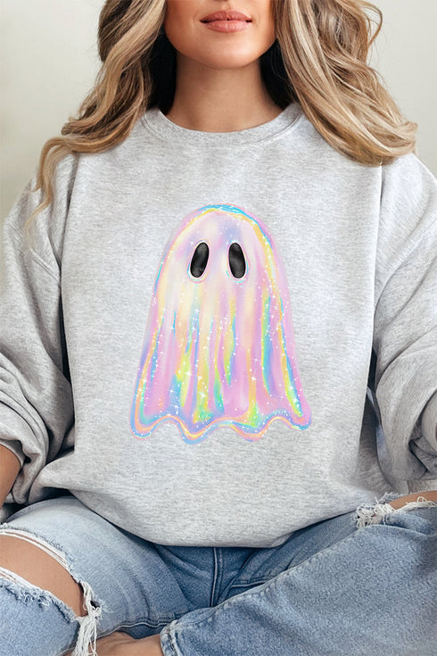 Iridescent Boo Ghost Unisex NuBlend Crew Sweatshirt