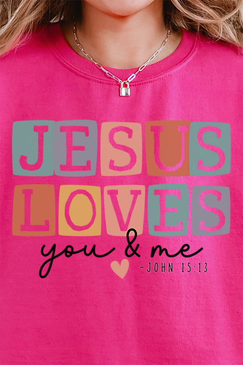 Jesus Loves You & Me Unisex NuBlend Crew Sweatshirt