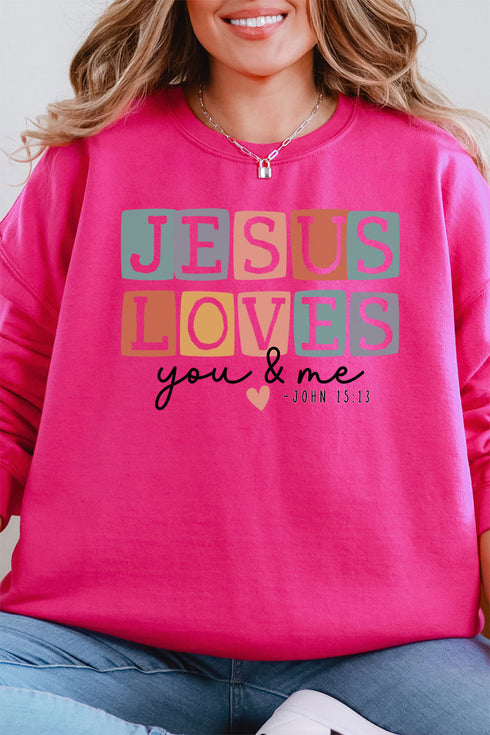 Jesus Loves You & Me Unisex NuBlend Crew Sweatshirt