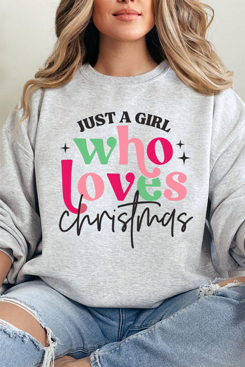 Just A Girl Who Loves Christmas Unisex NuBlend Crew Sweatshirt