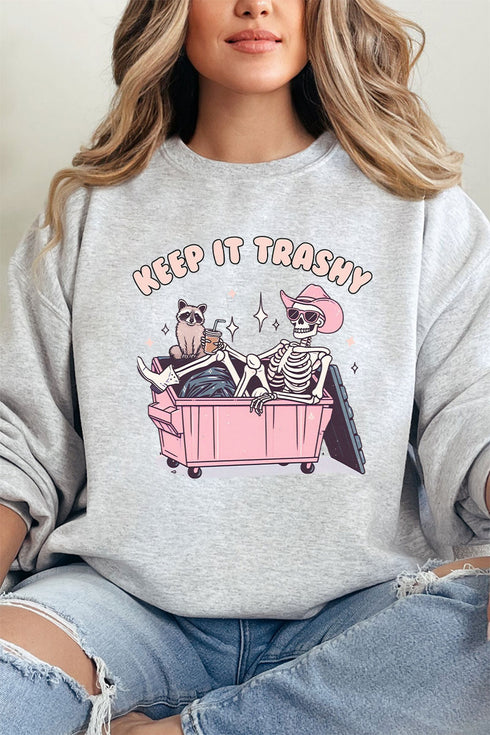 Keep It Trashy Skeleton Unisex NuBlend Crew Sweatshirt