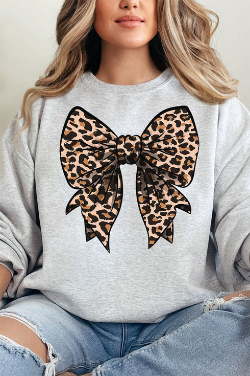 Lovely Leopard Bow Unisex NuBlend Crew Sweatshirt