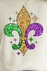 Mardi Gras Fleur De Lis Faux Sequin Transfer Unisex NuBlend Crew Sweatshirt