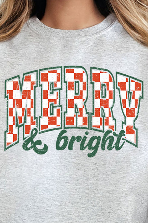 Merry And Bright Checkered Unisex NuBlend Crew Sweatshirt