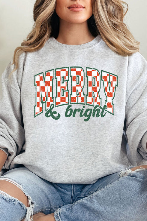 Merry And Bright Checkered Unisex NuBlend Crew Sweatshirt
