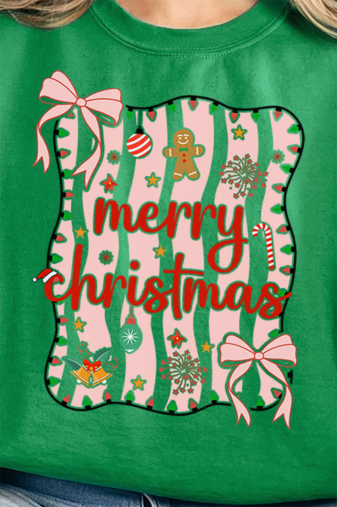 Merry Christmas Doodle Coquette Unisex NuBlend Crew Sweatshirt
