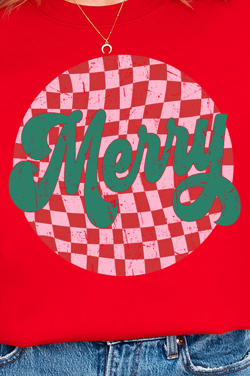 Merry Retro Check Unisex NuBlend Crew Sweatshirt