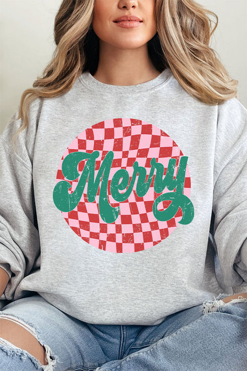 Merry Retro Check Unisex NuBlend Crew Sweatshirt